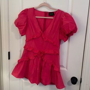 Boutique Hot Pink Ruffle mini dress